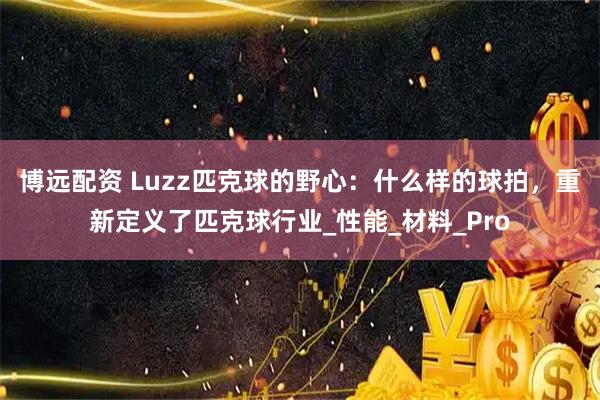 博远配资 Luzz匹克球的野心：什么样的球拍，重新定义了匹克球行业_性能_材料_Pro